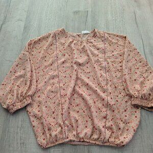 Sienna Sky Pink Floral Top Blouse Size S